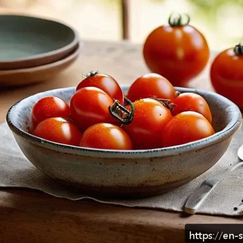 Home 32 유기농 재료를 활용한 조리 방법 - A vibrant close-up of a rustic wooden kitchen table featuring freshly harvested organic tomatoes, th...